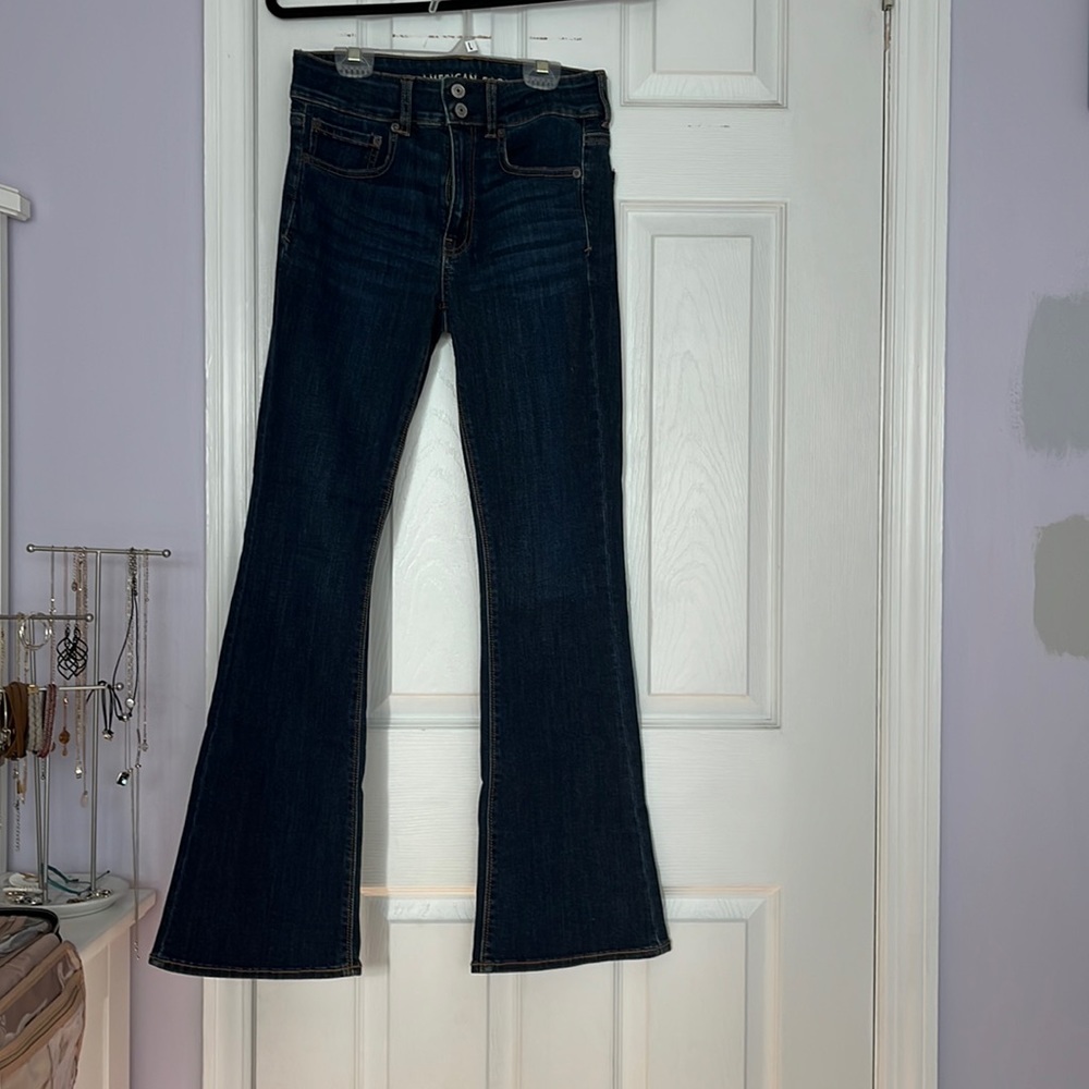 high rise flare jeans